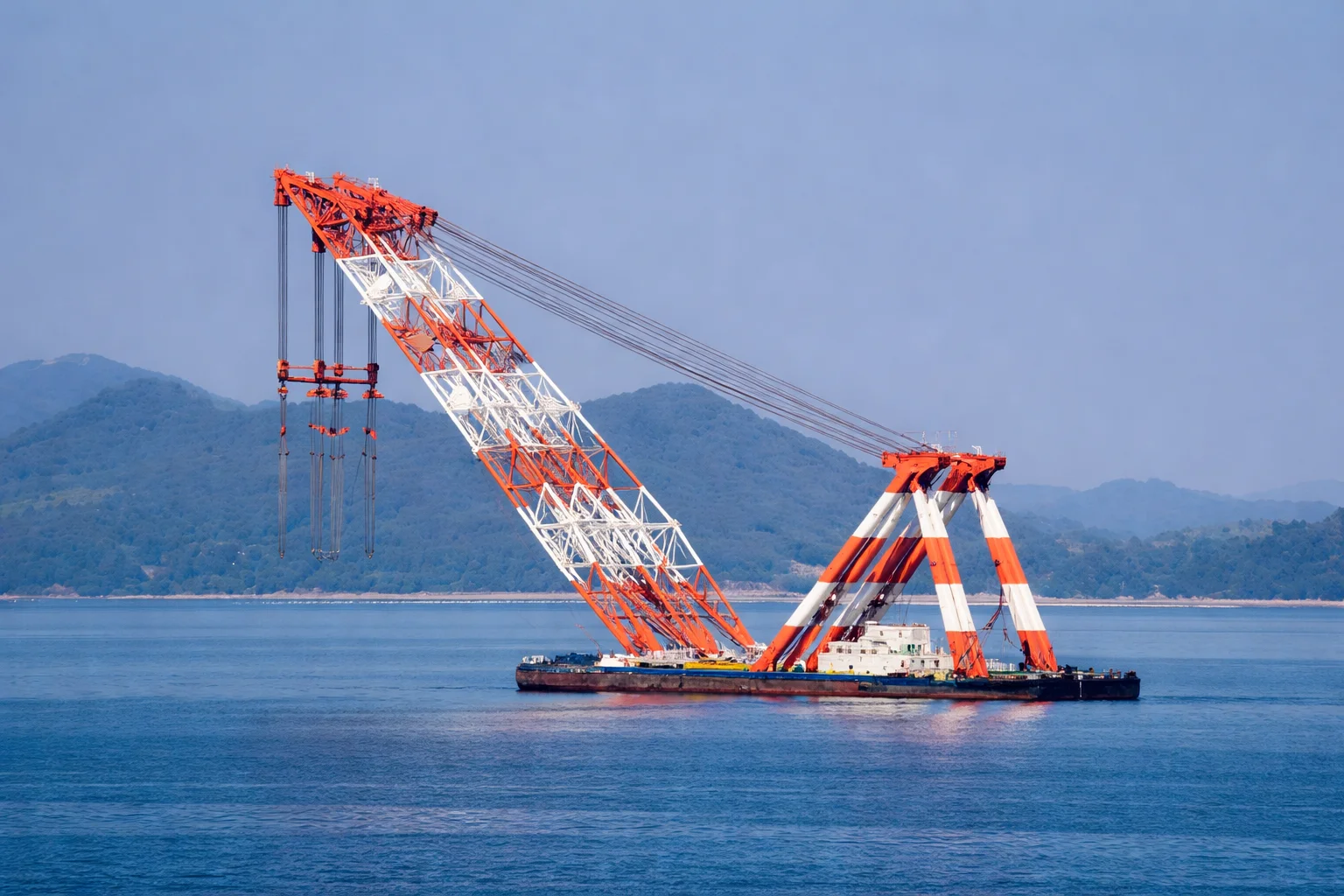 Floating Crane Full Structure Side View