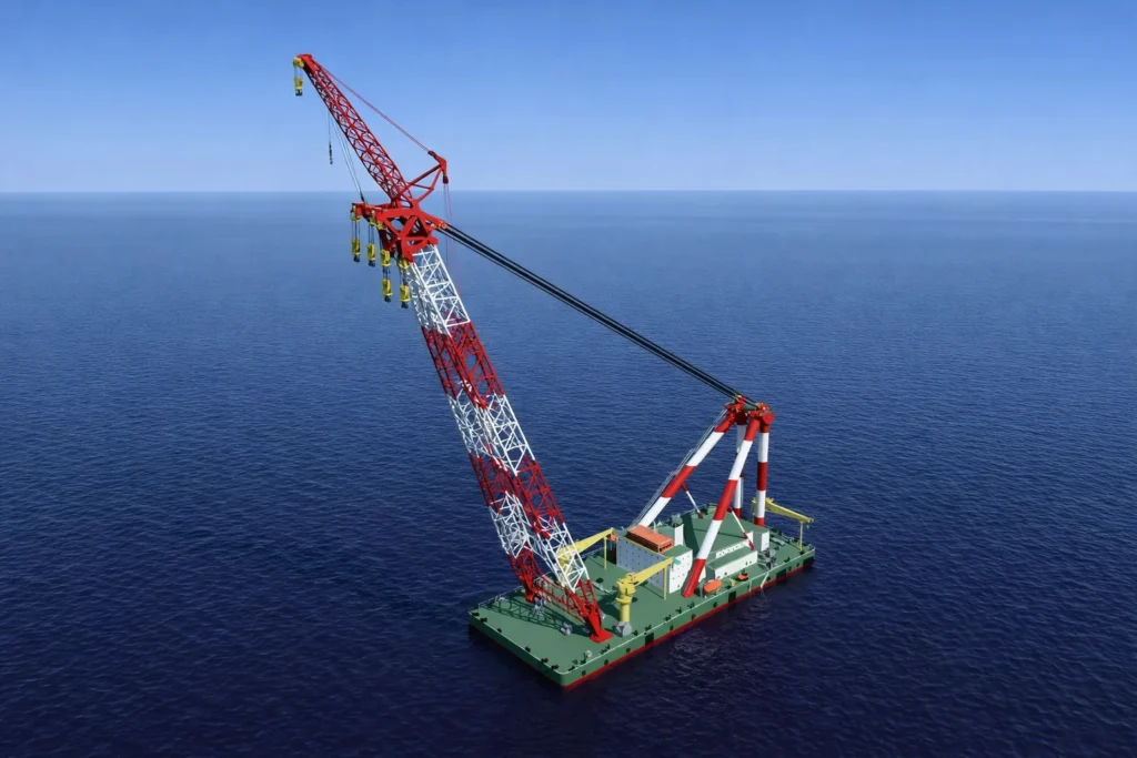 Floating Crane — Heavy-Lift Solution for Marine and Offshore Projects floating crane stationed on open sea