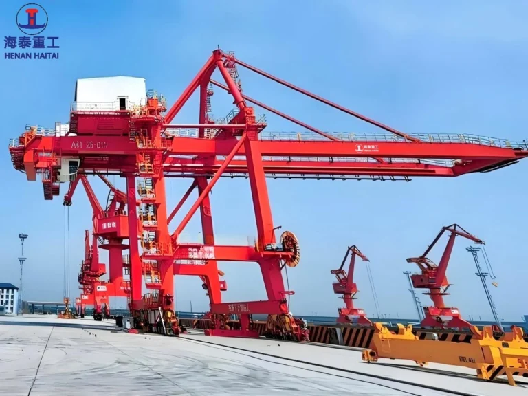 Ship-to-Shore crane handling containers at intermodal terminals