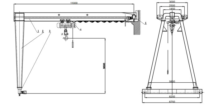 BMH Semi Gantry Crane Drawing