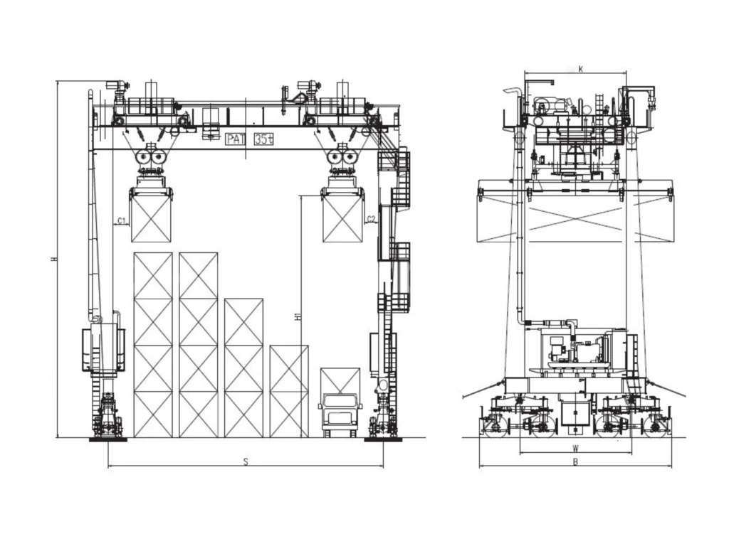 Rubber-Tyred Gantry Crane Structural Diagram