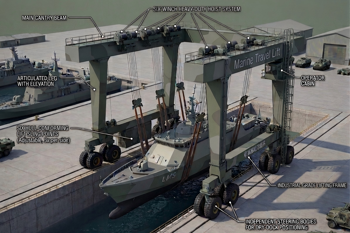 500 ton boat hoist crane