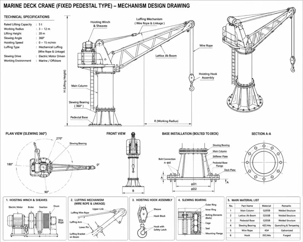 Marine Deck Crane Rated Load