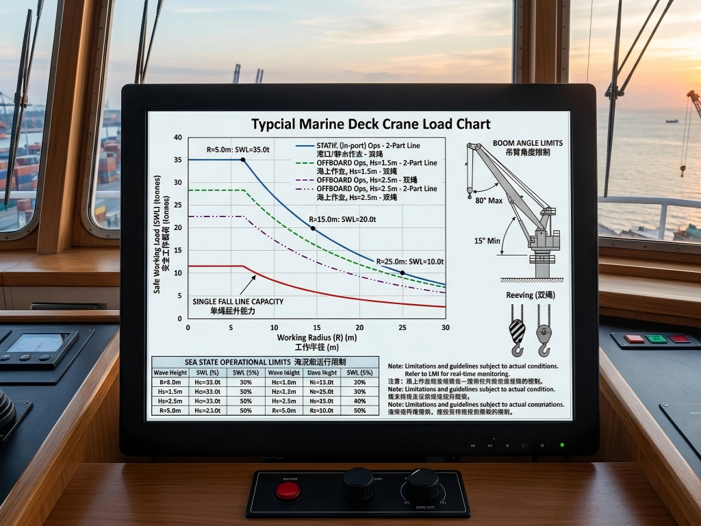 Ship Deck Crane Load Ratings: What Every Vessel Owner Needs to Know Typcial Marine Deck Crane Load Chart