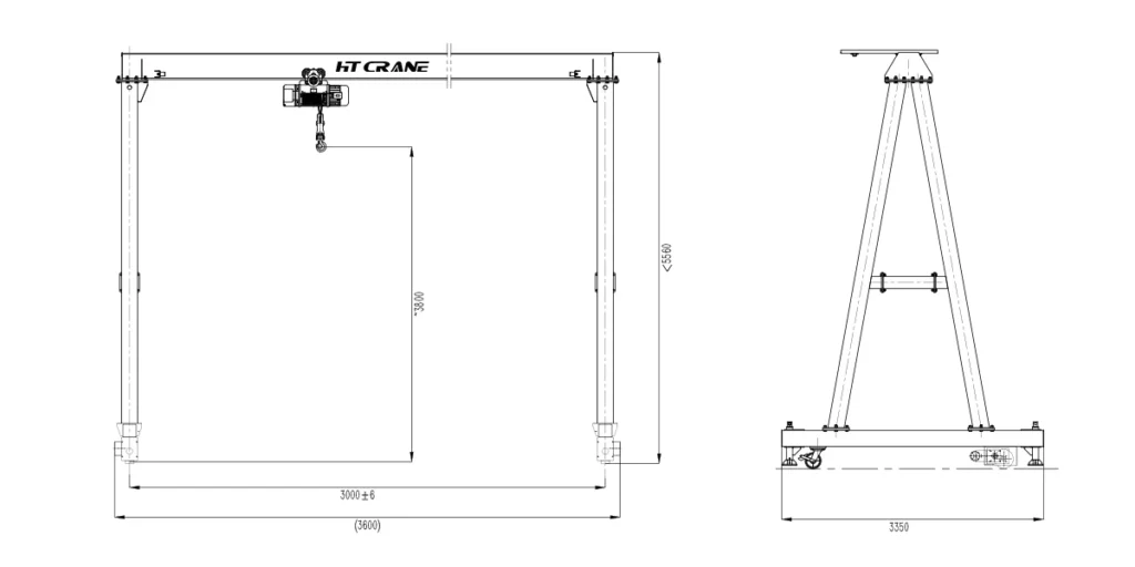 portable gantry crane structure