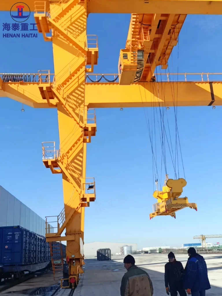 45 ton rmg crane with a specialized container spreader in Kazakhstan