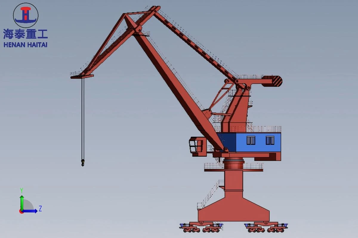 60 ton haitai portal crane 3d model drawing