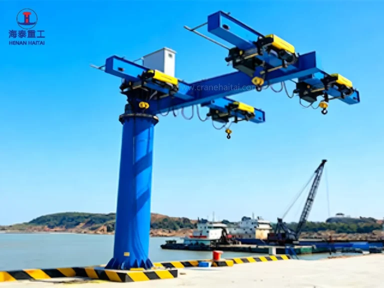 how does a marine boat jib crane work