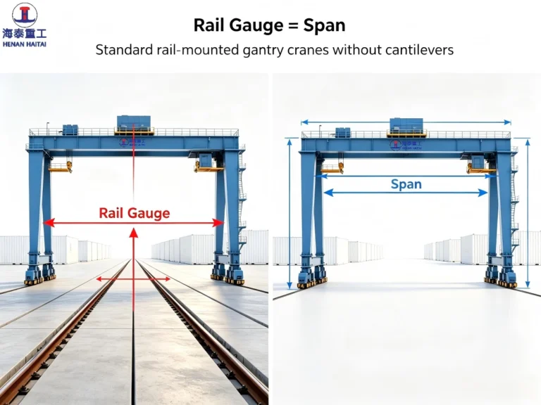 gantry crane rail gauge vs span 3D Schematic Diagram