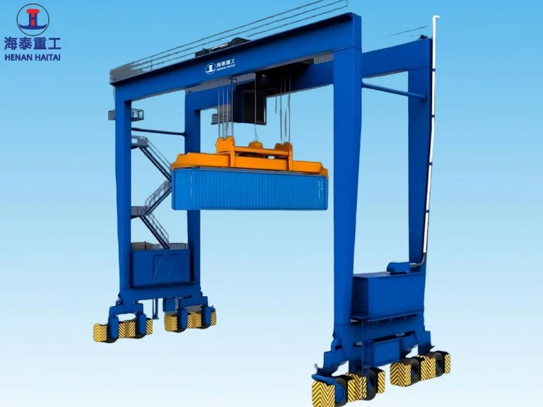 Haitai RTG crane technical parameters and dimensions for railway yards