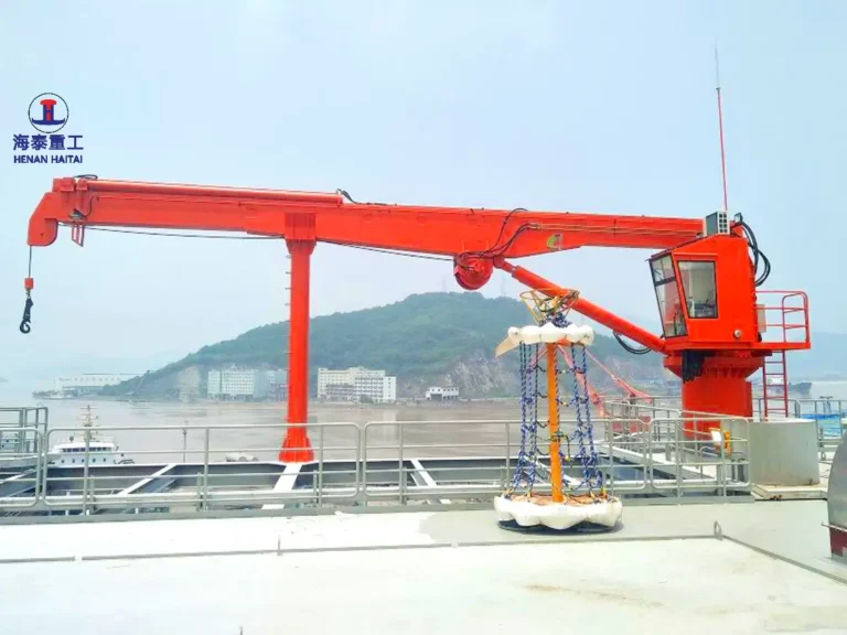 7 Types of Marine Cranes: Stiff Boom, Telescopic, Knuckle, Jib & Cargo Cranes Explained Hydraulic Telescopic Boom Marine Crane 1