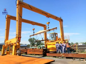 Haitai dual-hoist RTG crane installed at a customer site in Argentina