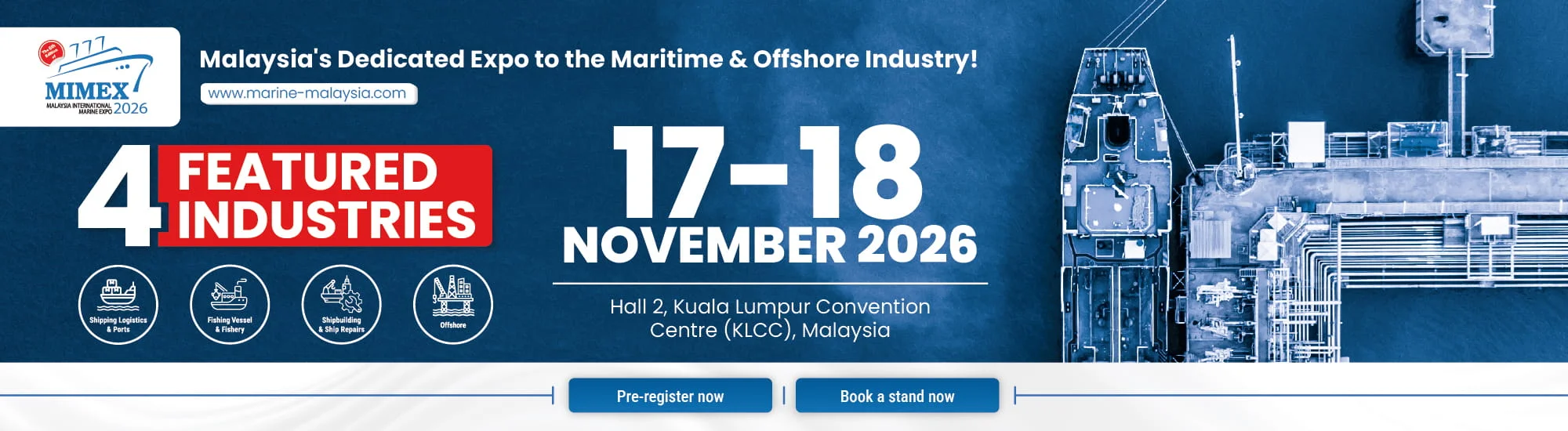 Malaysia International Marine Expo MIMEX 2026: Visit Haitai Crane at Booth A039 MIMEX Banner